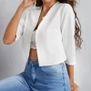 Open Front 3/4 Sleeve Blazer