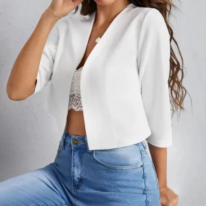 Open Front 3/4 Sleeve Blazer