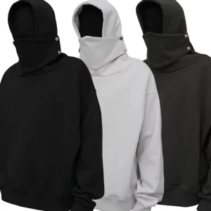 Men's Long Sleeve Hoodie with Mask