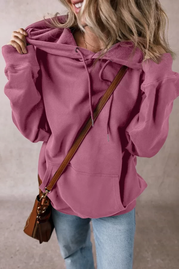 Drawstring Pocketed Long Sleeve Hoodie - Image 4