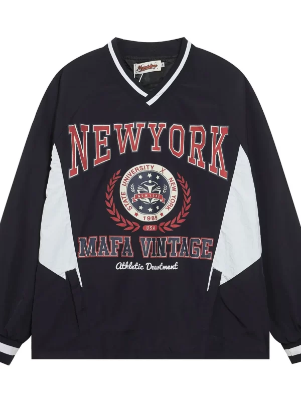 Men's Letter Graphic V-Neck Long Sleeve Sweatshirt - Image 10