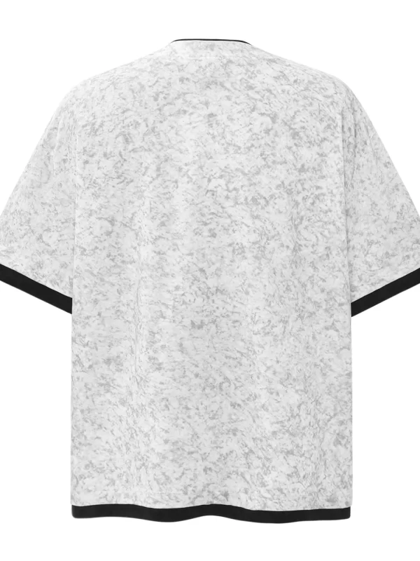 Men's Letter Graphic Round Neck Short Sleeve Contrast Trim T-Shirt - Image 10