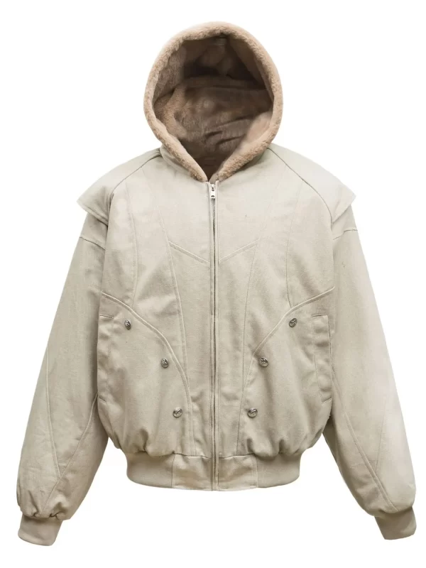 Men's Sherpa Lined Hooded Bomber Jacket - Image 9