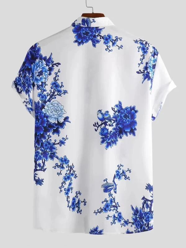 Men's Full Size Printed Short Sleeve Casual Shirt Plus Size - Image 2