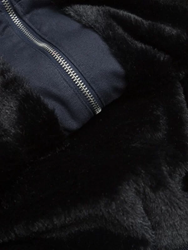 Men's Sherpa Lined Hooded Bomber Jacket - Image 3