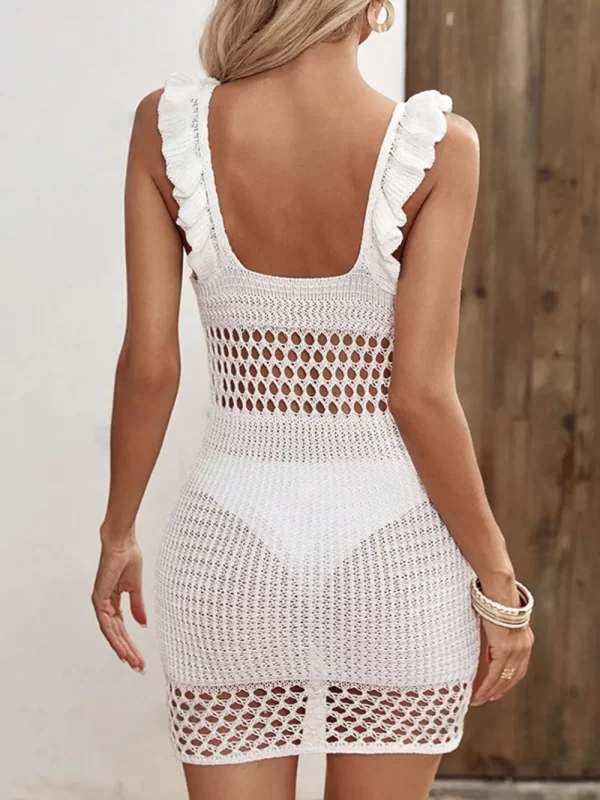 Ruffled Openwork Sleeveless Cover-Up Dress - Image 5