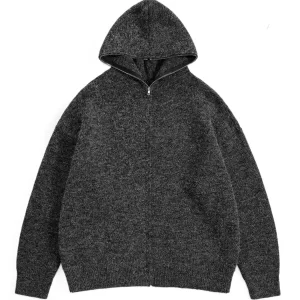 Men's Hooded Zip Up Knit Cardigan