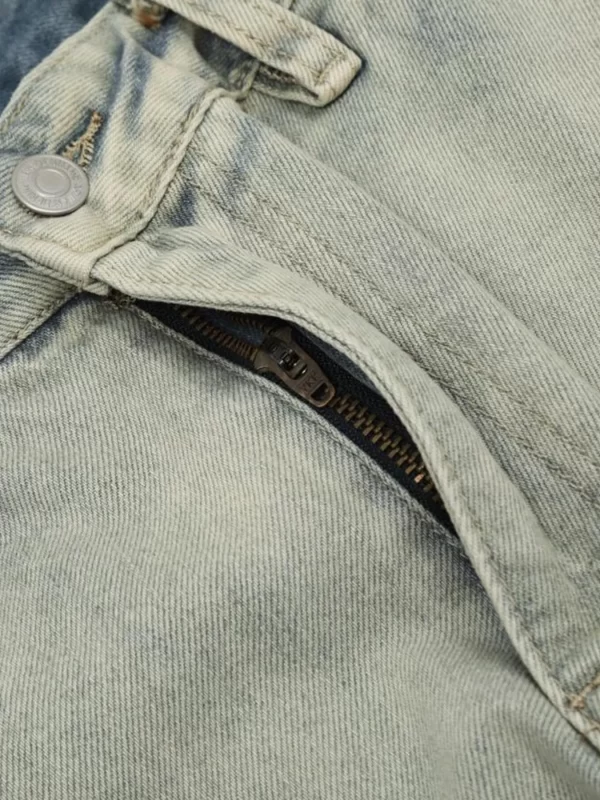 Men's Washed Multi-Pocket Straight Cargo Jeans - Image 5