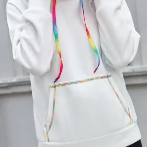 Ivy Lane Contrast Stitching Drawstring Raglan Sleeve Hoodie