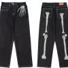 Men's Skeleton Embroidered Straight Leg Jeans