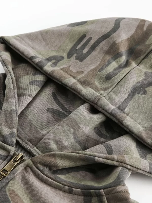 Men's Camouflage Print Zip-Up Hoodie - Image 3