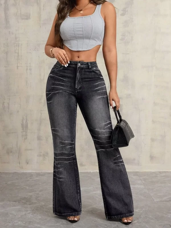 High Waist Bootcut Jeans - Image 2