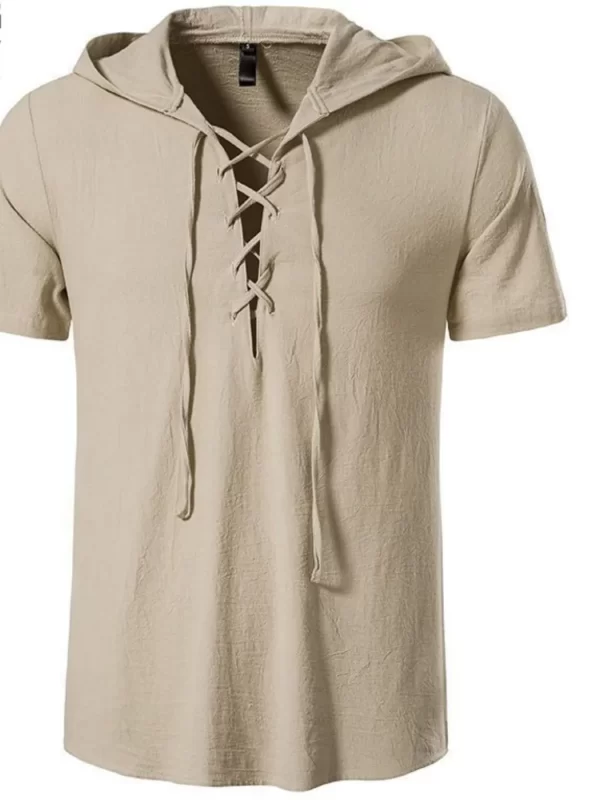 Men's Full Size Casual Lace-Up Hooded Top Plus Size - Image 4
