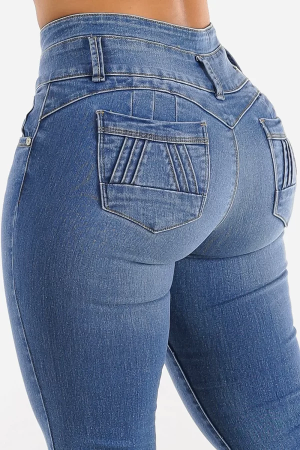 Bootcut High-Rise Buttoned Hip-Lift Jeans - Image 2