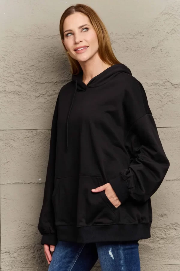 Full Size Long Sleeve Dropped Shoulder Hoodie - Image 6