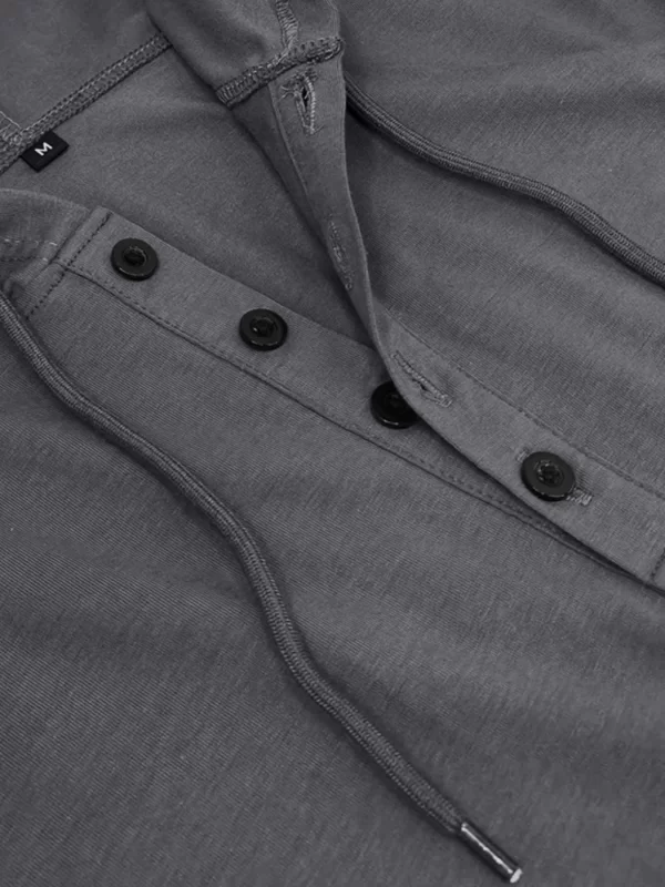 Men's Full Size Casual Hooded Henley T-Shirt Plus Size - Image 8