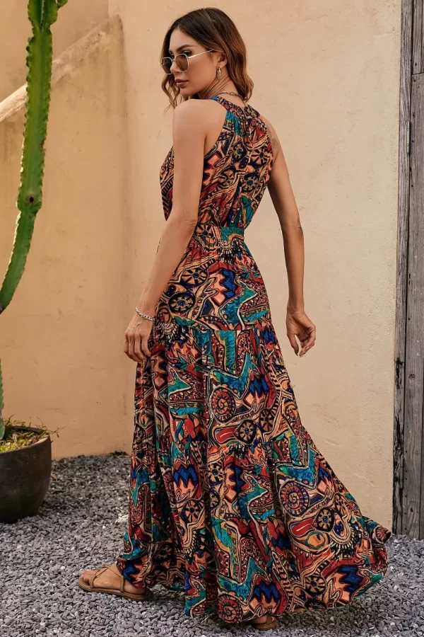 Tied Floral Sleeveless Dress - Image 17