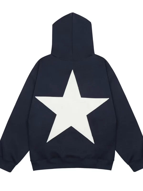 Men's Contrast Star Long Sleeve Hoodie - Image 12