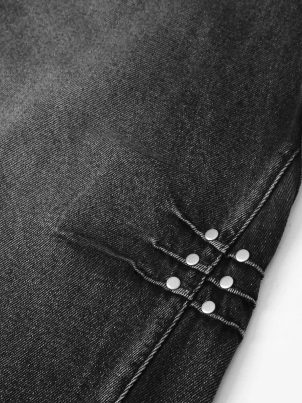 Men's High Waist Washed Straight Jeans - Image 5
