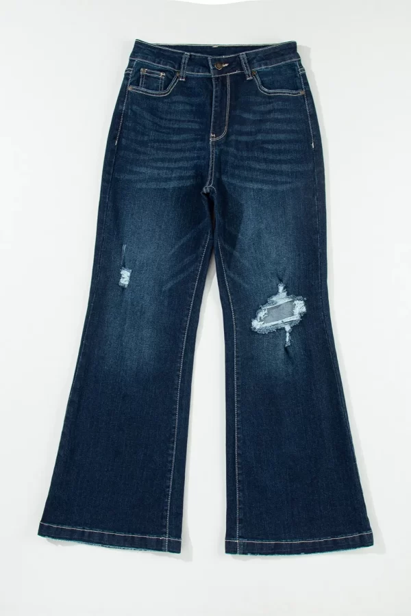 Distressed Wide Leg Jeans with Pockets - Image 5