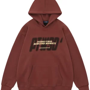 Men's Casual Letter Graphic Kangaroo Pocket Hoodie