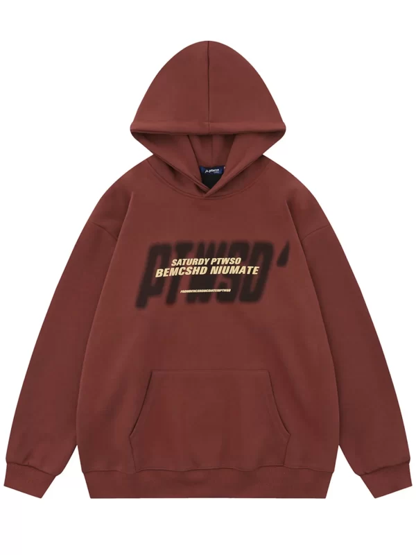 Men's Casual Letter Graphic Kangaroo Pocket Hoodie