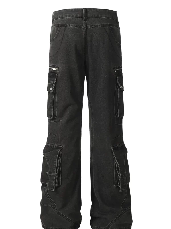 Men's Multi-Pocket Cargo Wide Leg Jeans - Image 2