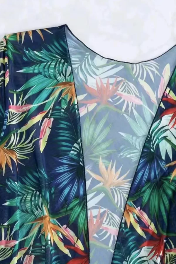 Printed Halter Neck Three-Piece Swim Set - Image 2