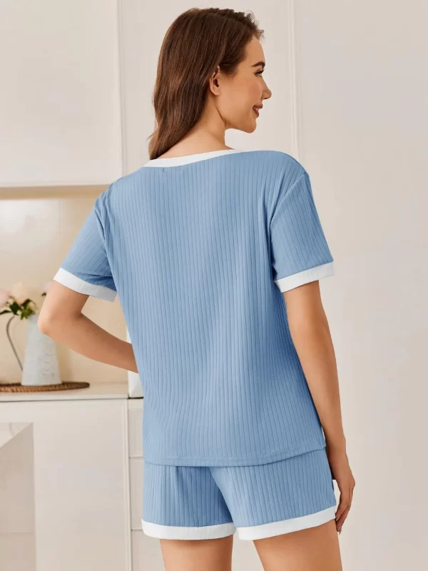 Ribbed Round Neck Top and Shorts Set - Image 10