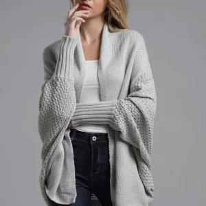 Open Front Batwing Sleeve Cardigan