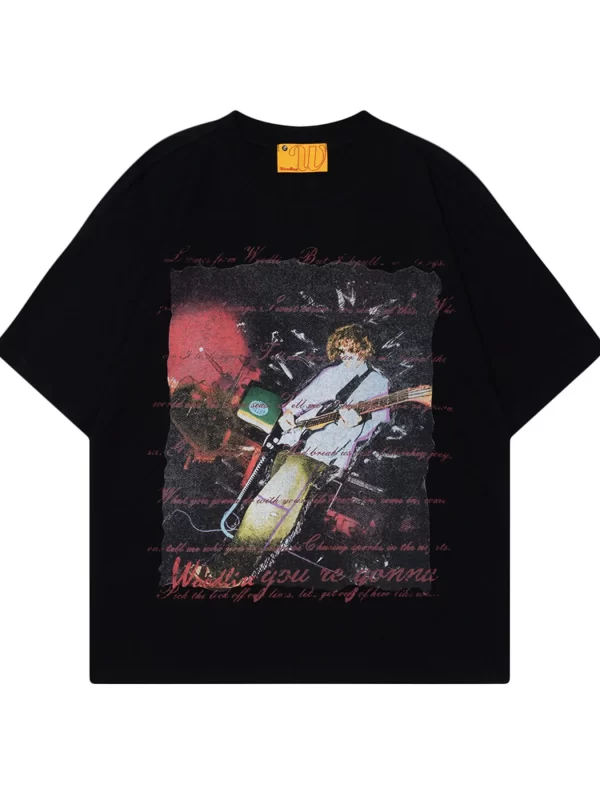 Men's Vintage Graphic Short Sleeve Oversized T-Shirt - Image 7