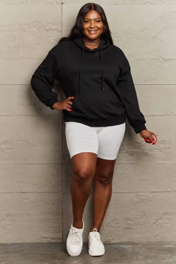 Full Size Long Sleeve Dropped Shoulder Hoodie - Image 2