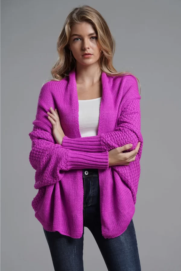 Open Front Batwing Sleeve Cardigan - Image 7