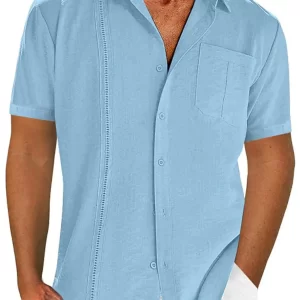 Men's Full Size Casual Short Sleeve Button Down Shirt Plus Size