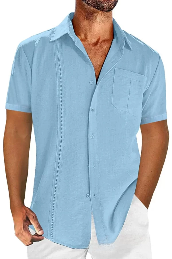 Men's Full Size Casual Short Sleeve Button Down Shirt Plus Size