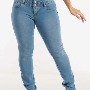 High Waist Buttoned Skinny Hip Lifting Jeans