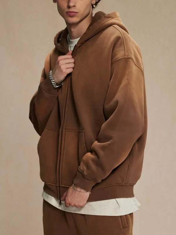 Men's Oversized Casual Zip-Up Hoodie - Image 4