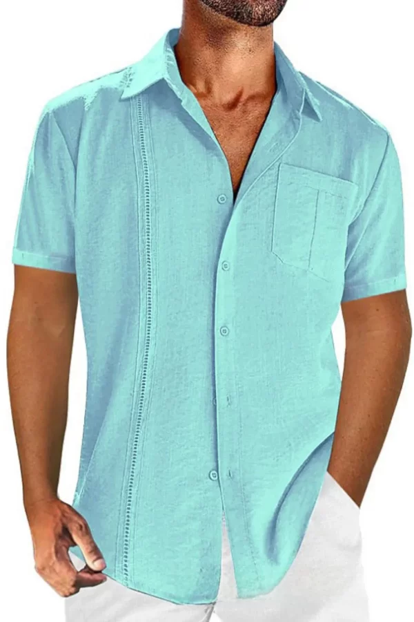 Men's Full Size Casual Short Sleeve Button Down Shirt Plus Size - Image 7