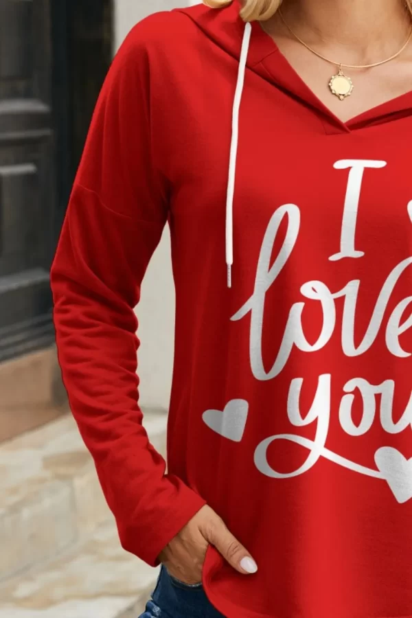 FAM-FAM I LOVE YOU Drawstring Long Sleeve Hoodie - Image 2