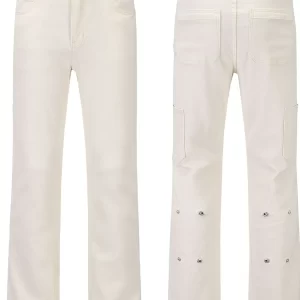 Men's Slim Straight Jeans with Snap Detail