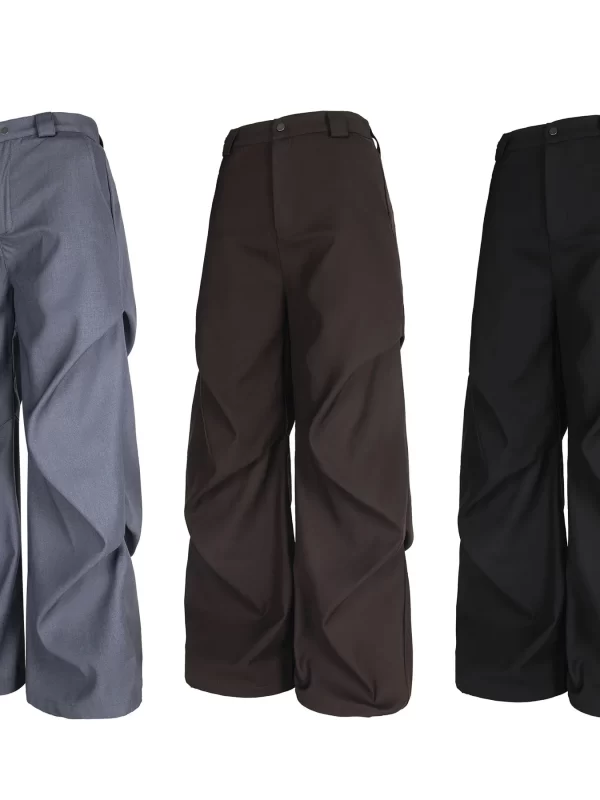 Men's Wide Leg High Waist Pants - Image 14