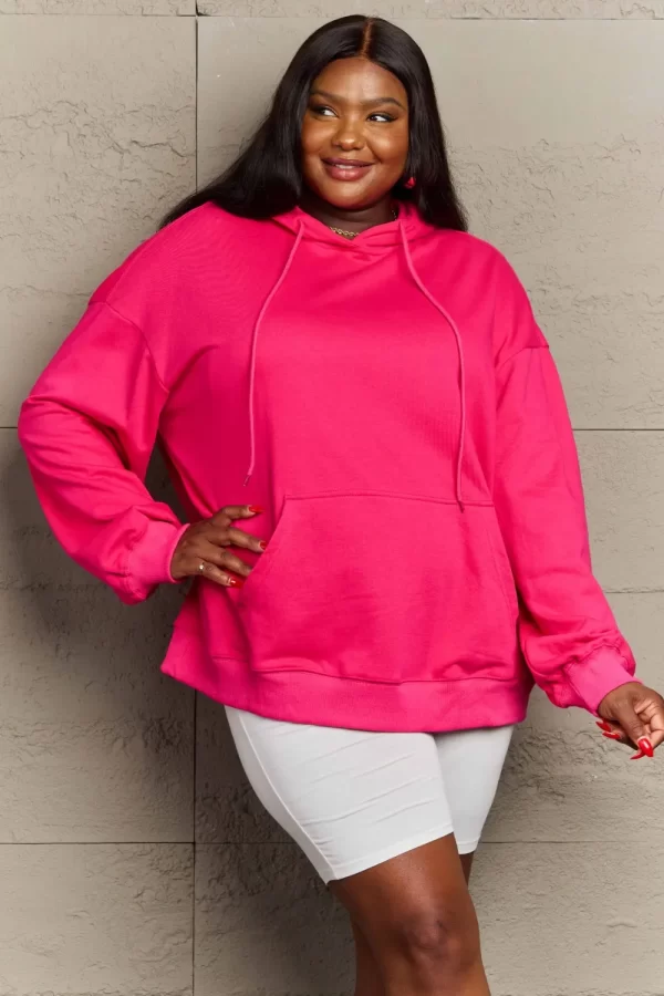 Full Size Long Sleeve Dropped Shoulder Hoodie - Image 25