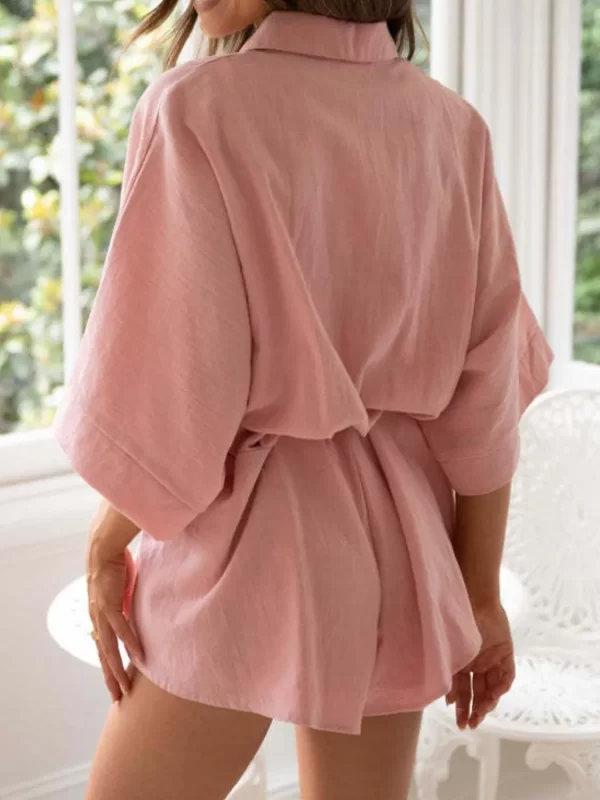 Collared Neck Half Sleeve Romper - Image 7