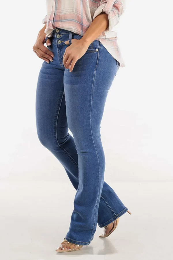 Bootcut High-Rise Buttoned Hip-Lift Jeans - Image 5