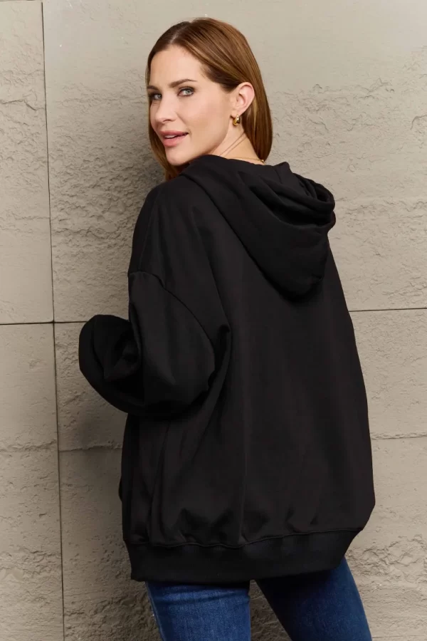 Full Size Long Sleeve Dropped Shoulder Hoodie - Image 5