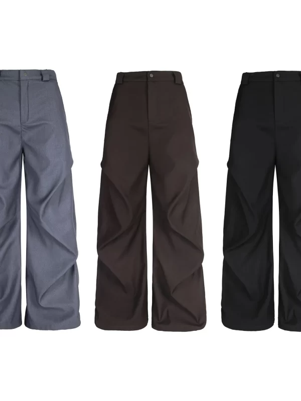 Men's Wide Leg High Waist Pants - Image 15
