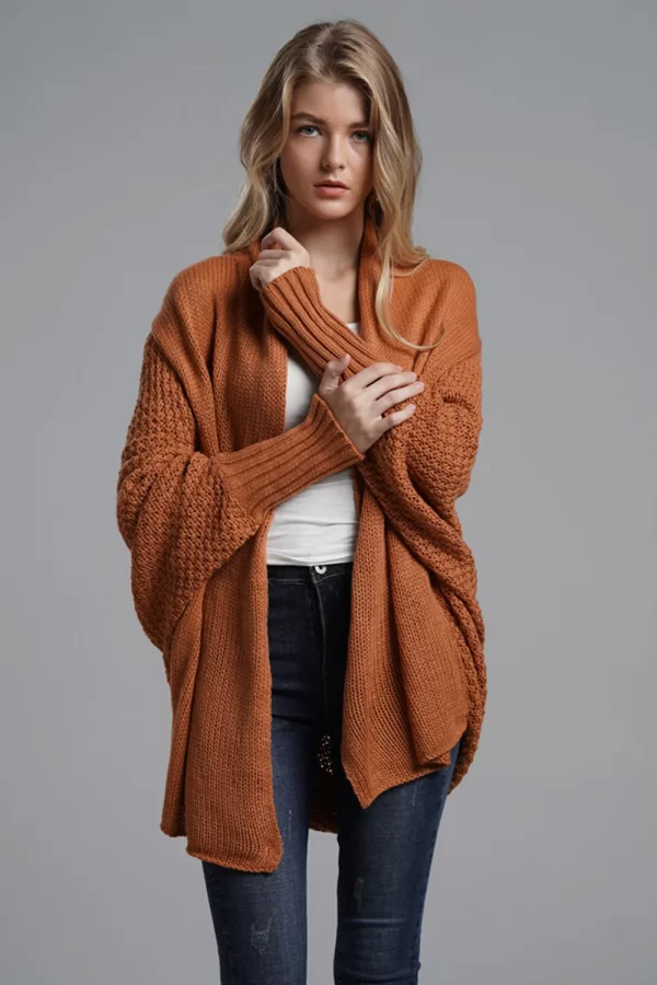 Open Front Batwing Sleeve Cardigan - Image 9