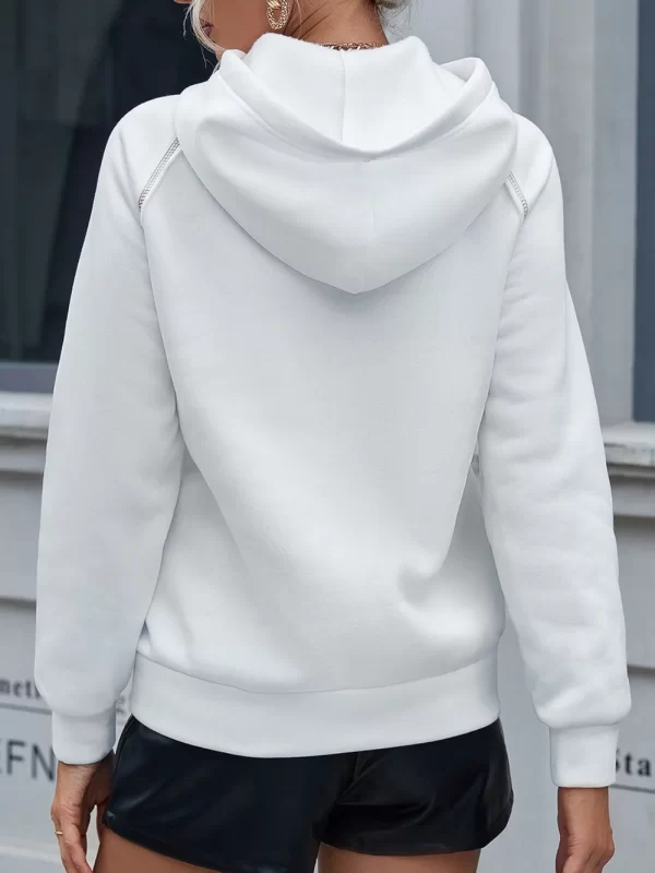 Ivy Lane Contrast Stitching Drawstring Raglan Sleeve Hoodie - Image 8