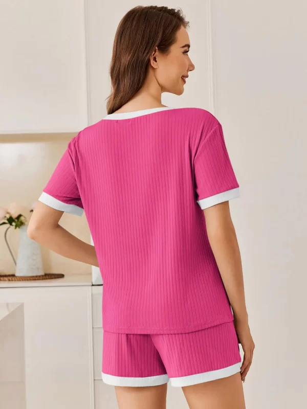 Ribbed Round Neck Top and Shorts Set - Image 14
