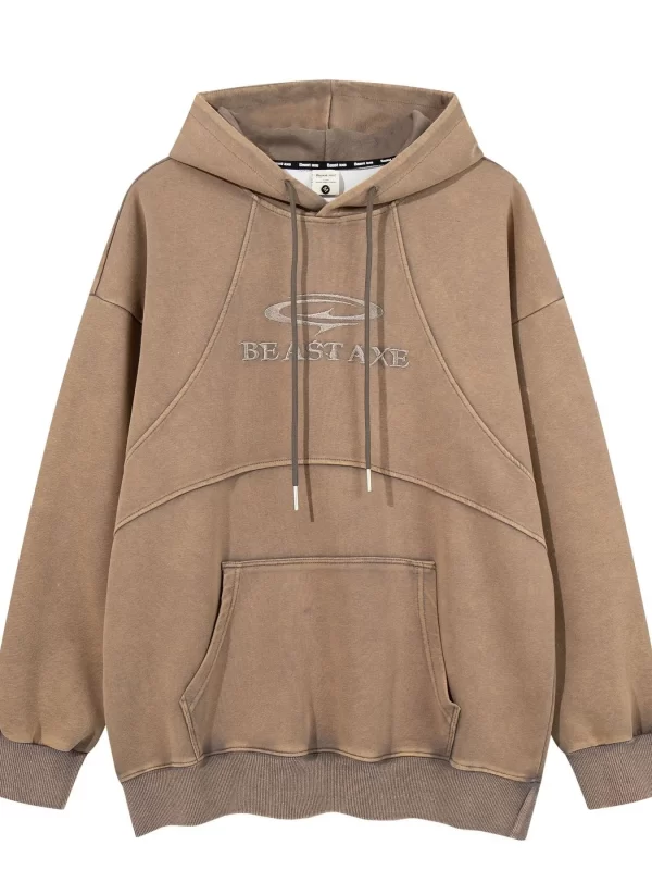Men's Oversized Washed Long Sleeve Hoodie